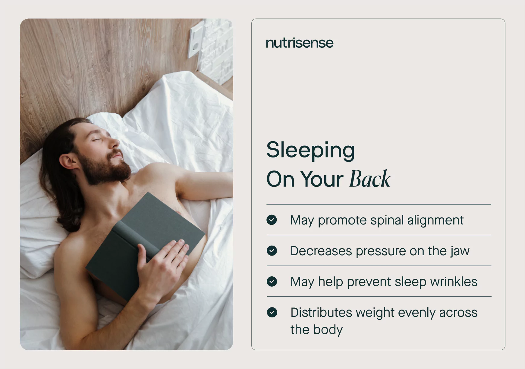 a graphic with information about sleeping on your back