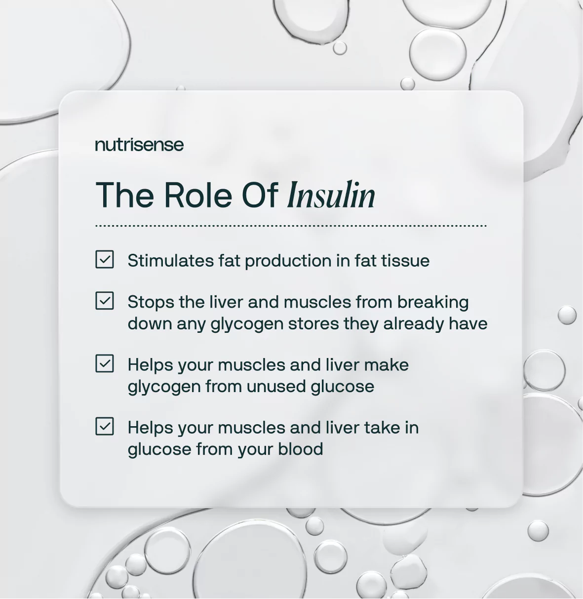 Infographic on the role of insulin in the body