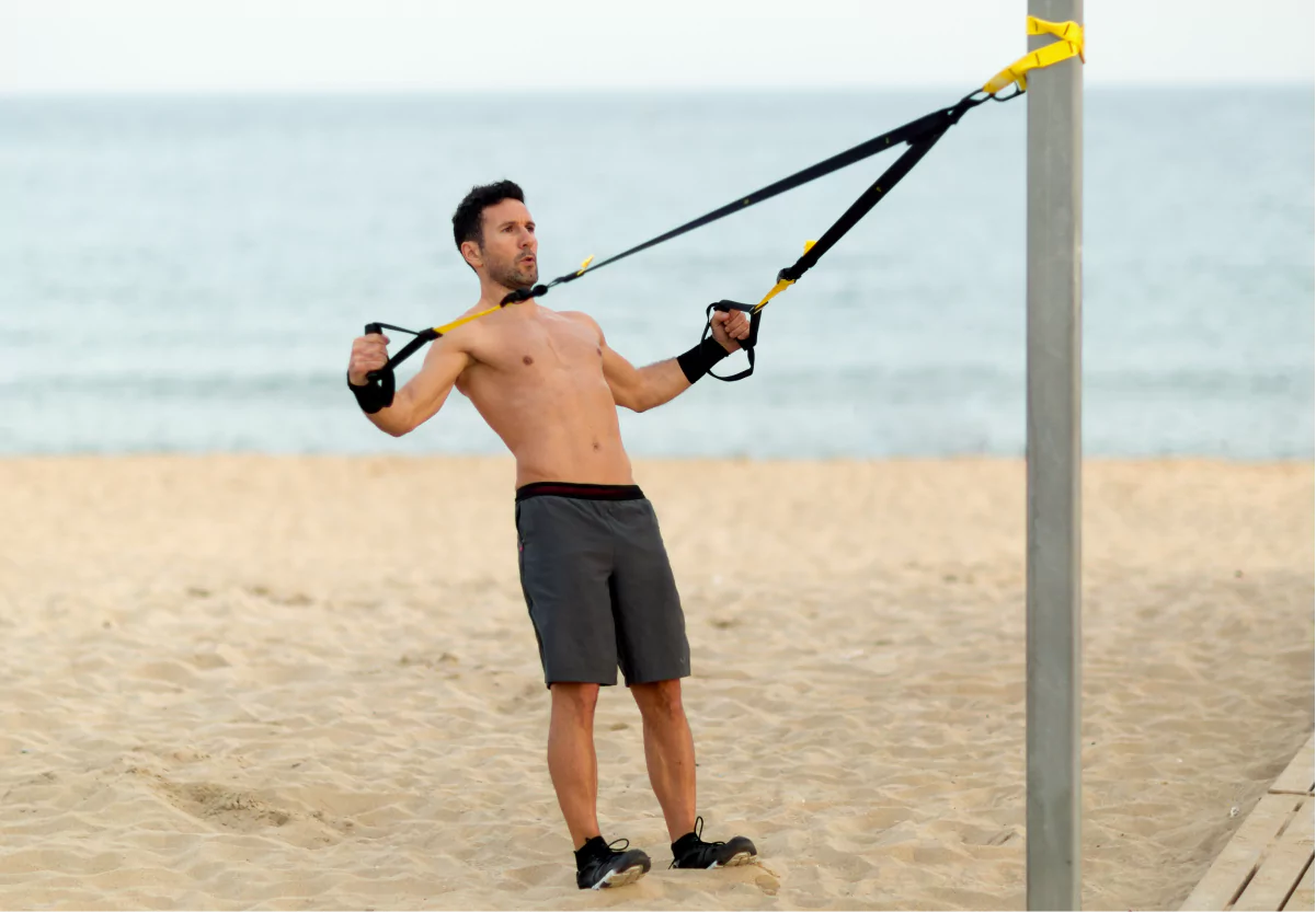 a man doing bodyweight curls