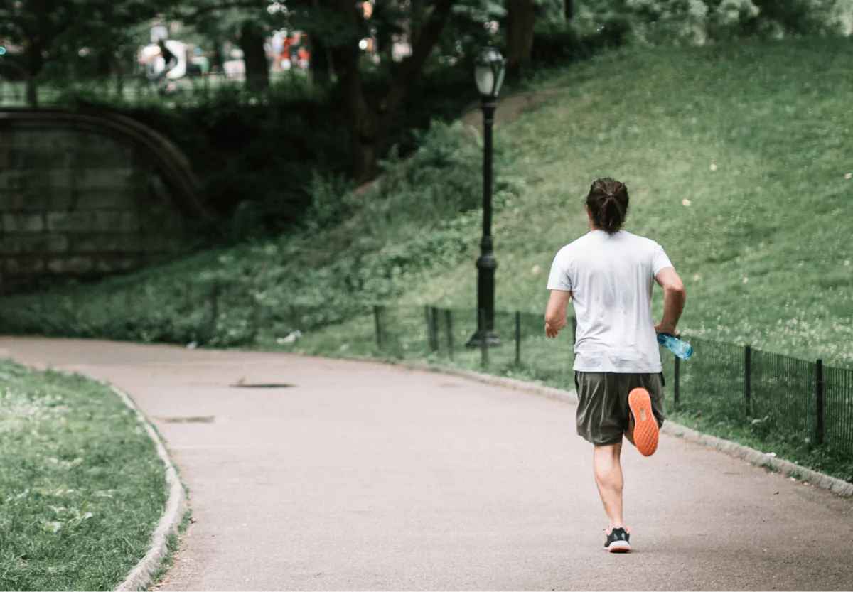 someone jogging in the park 