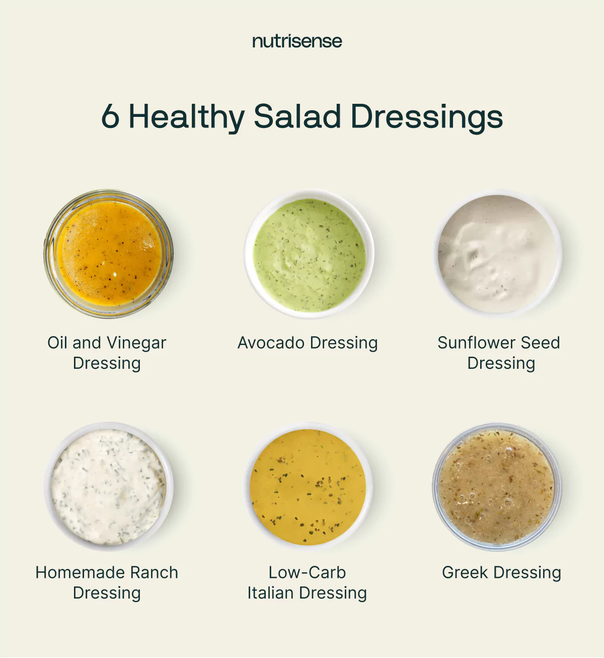 6 examples of healthy salad dressing choices