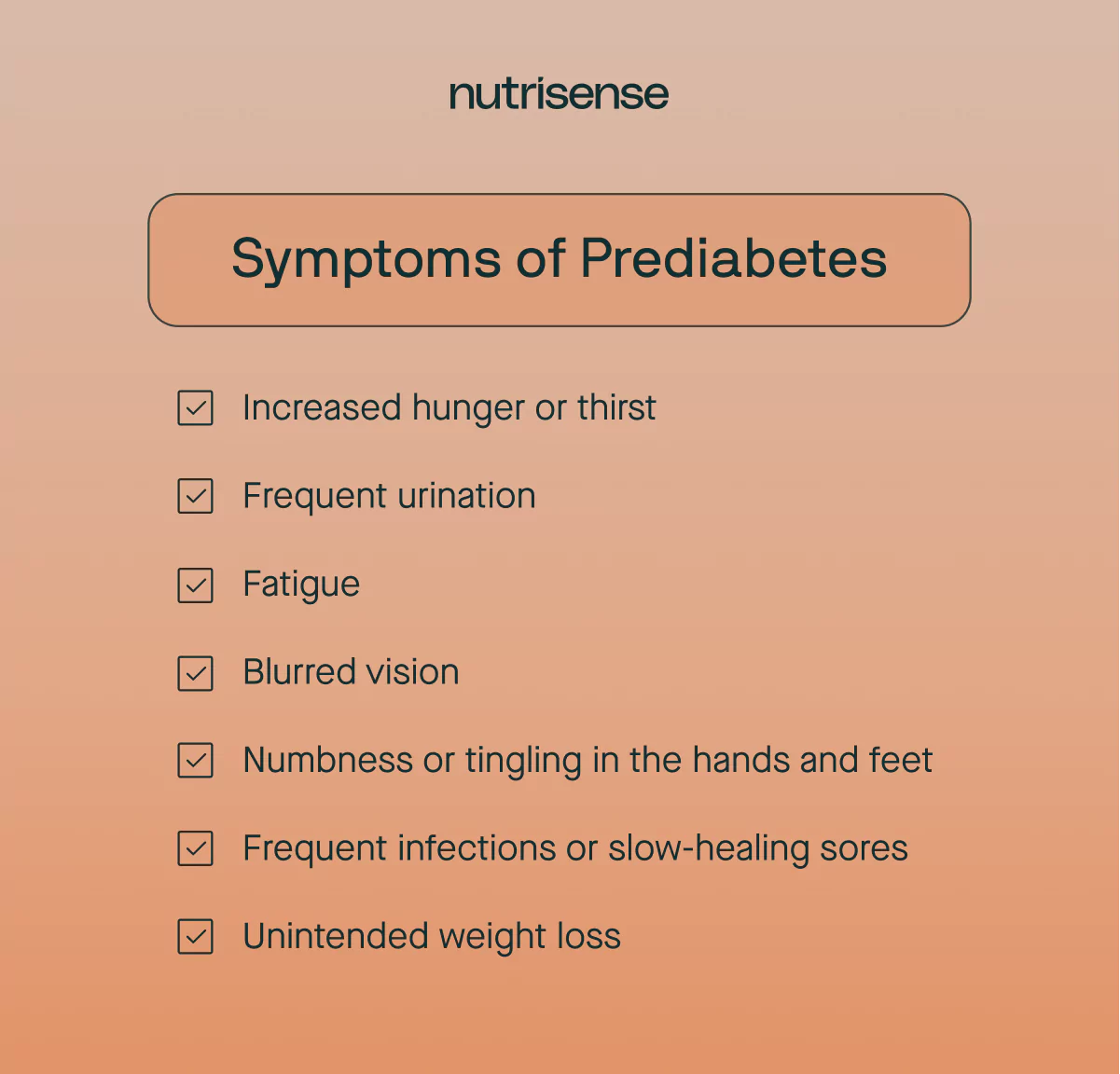 list of symptoms of prediabetes