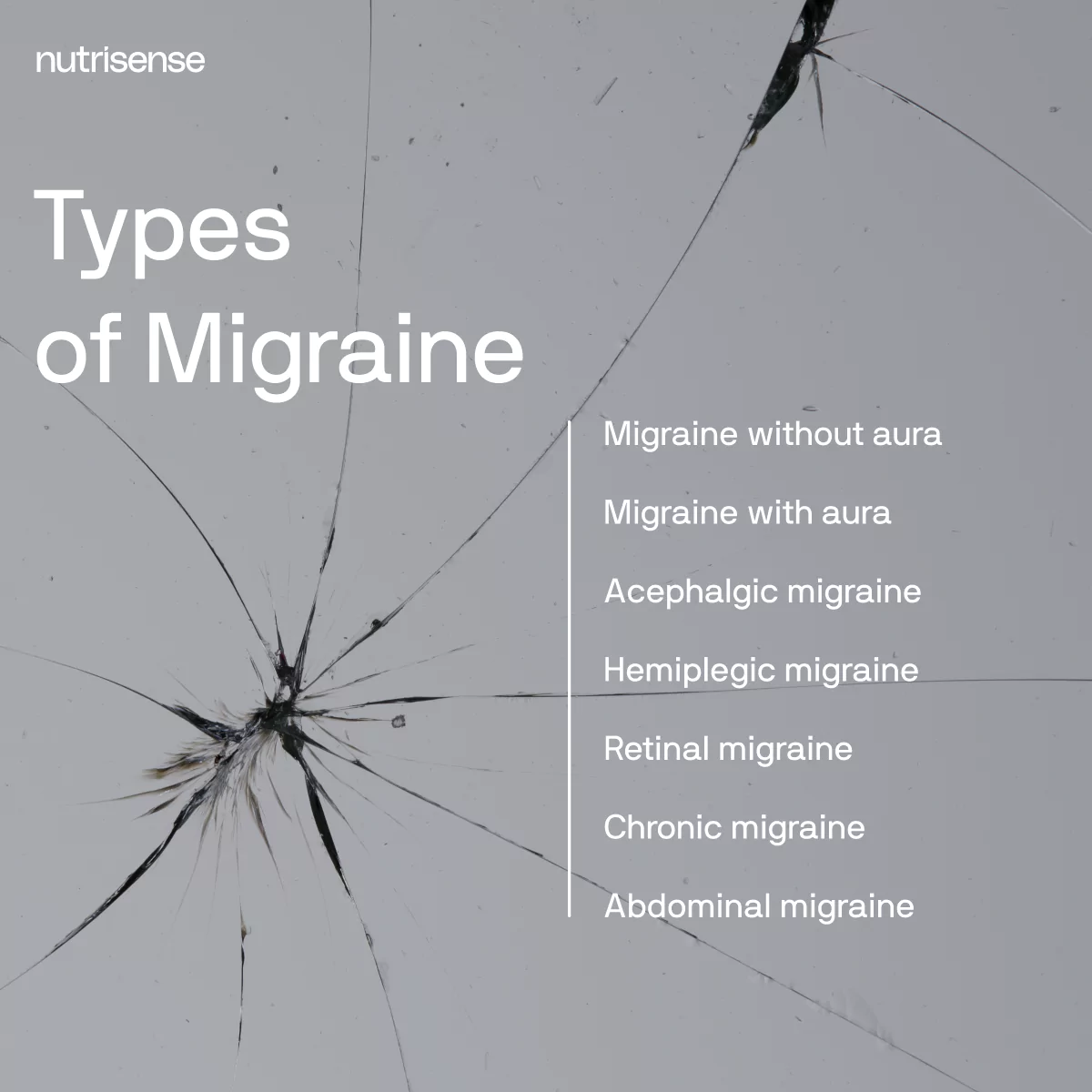 a list of 7 different types of migraine