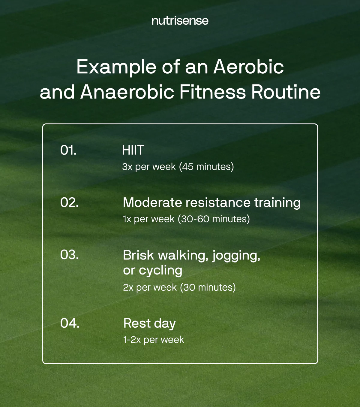 List of aerobic discount activities