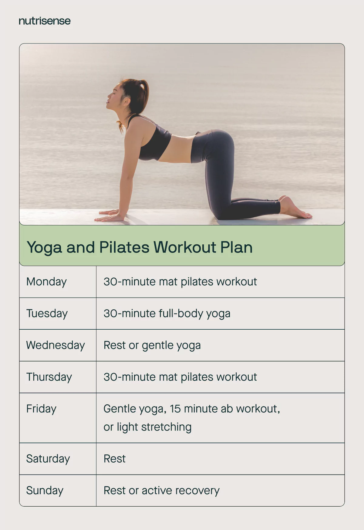 yoga and pilates workout plan