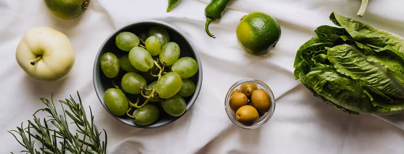 green fruits and veggies