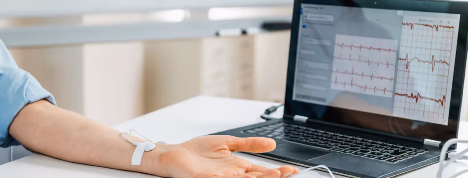 a person checking their HRV in hospital