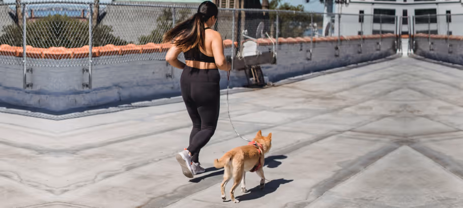 a girl jogging outside
