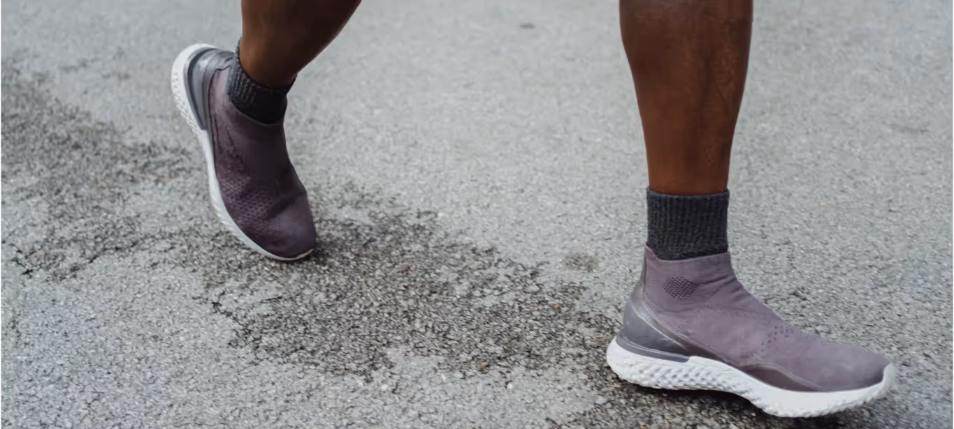 someone reverse walking outside