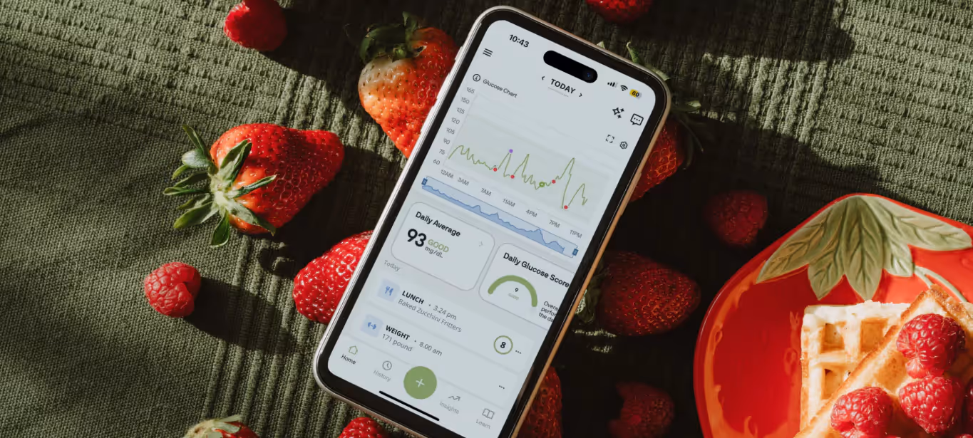 the nutrisense app with glucose data