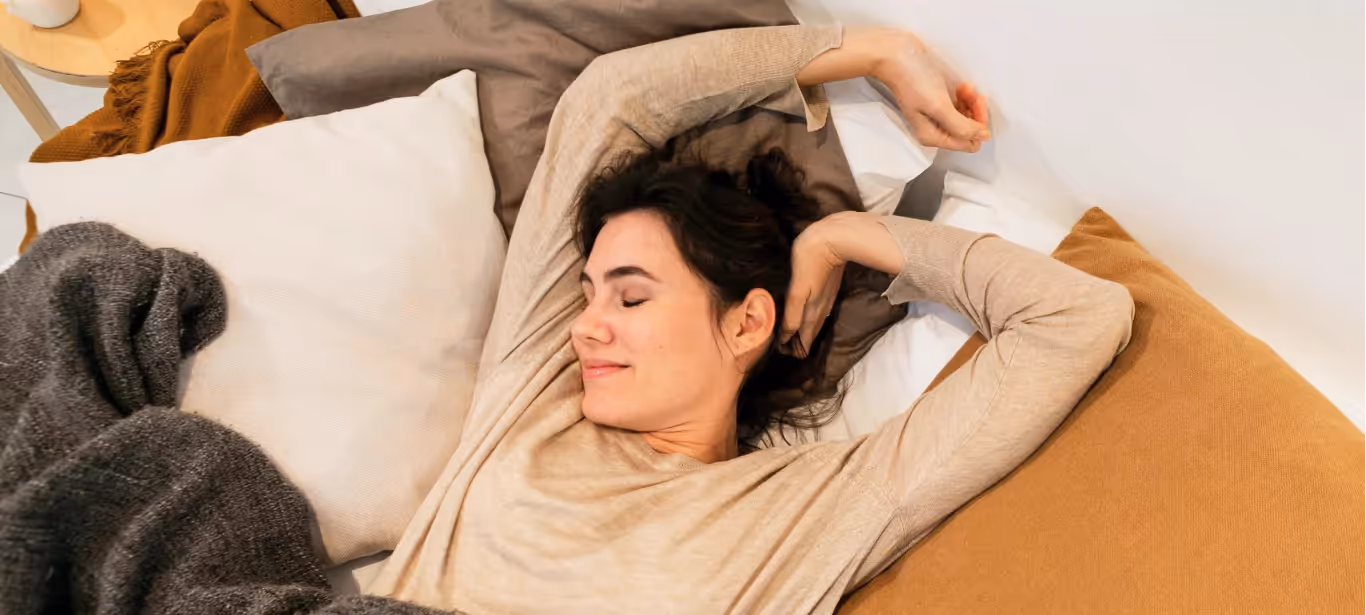 a girl relaxing in her bed