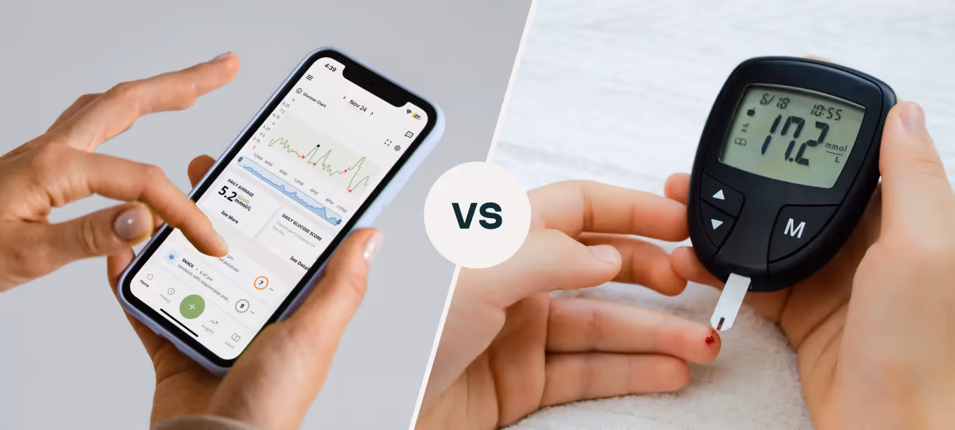 someone using a cgm app and a bgm