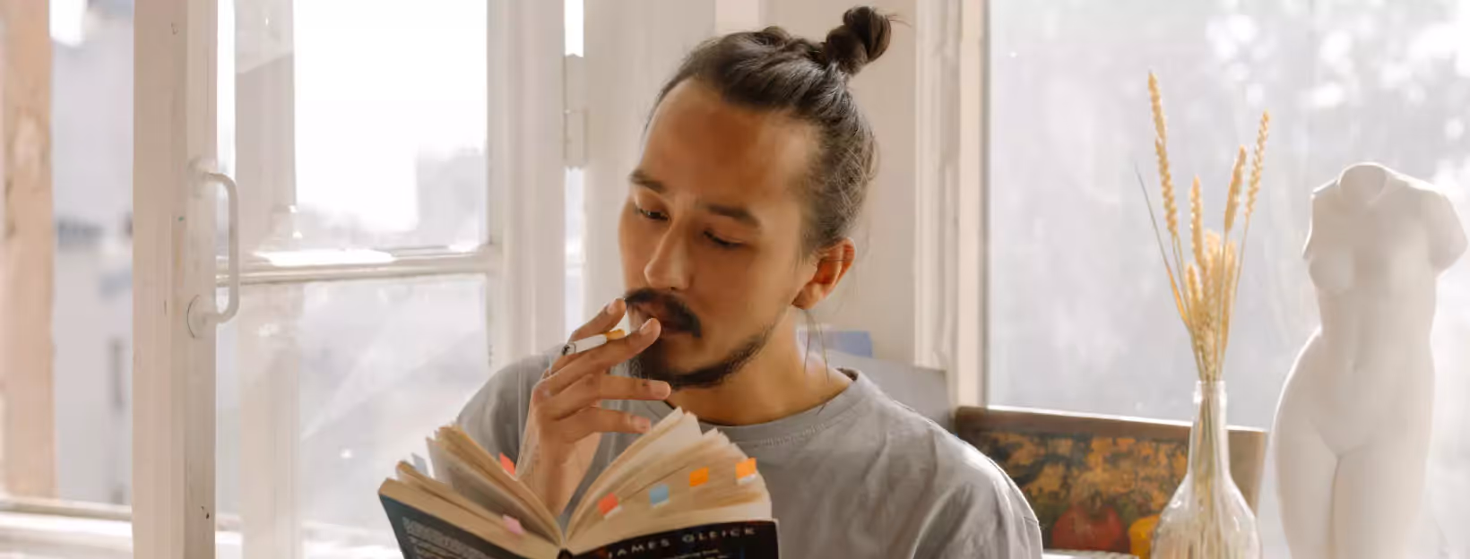 a person smoking a cigarette