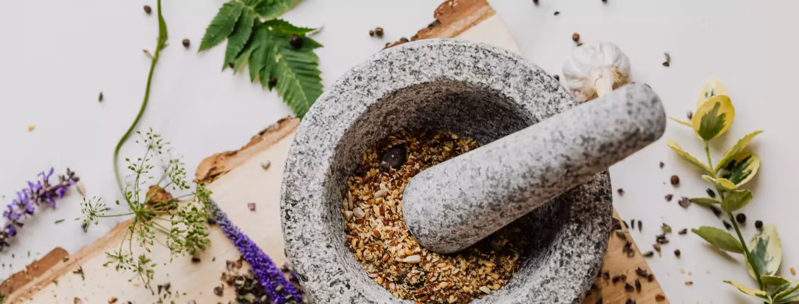 a mortar and a pestle