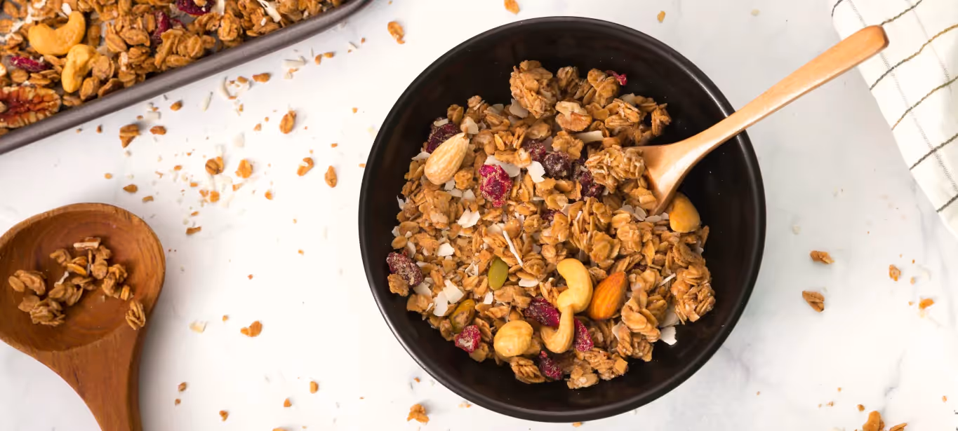 a homemade bowl of granola