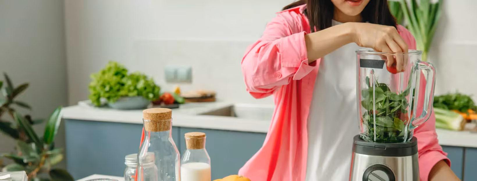 a person making smoothie