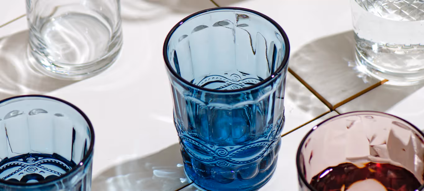 flavored water in glass cups