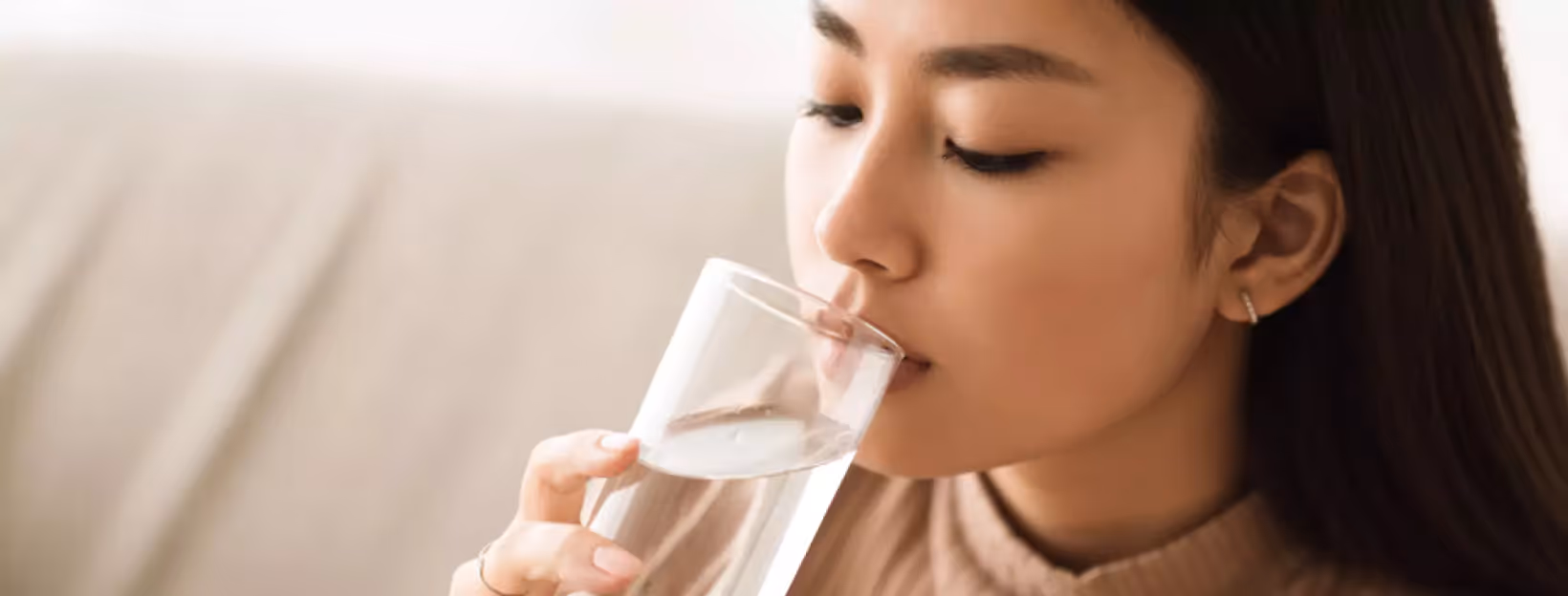 a person drinking water