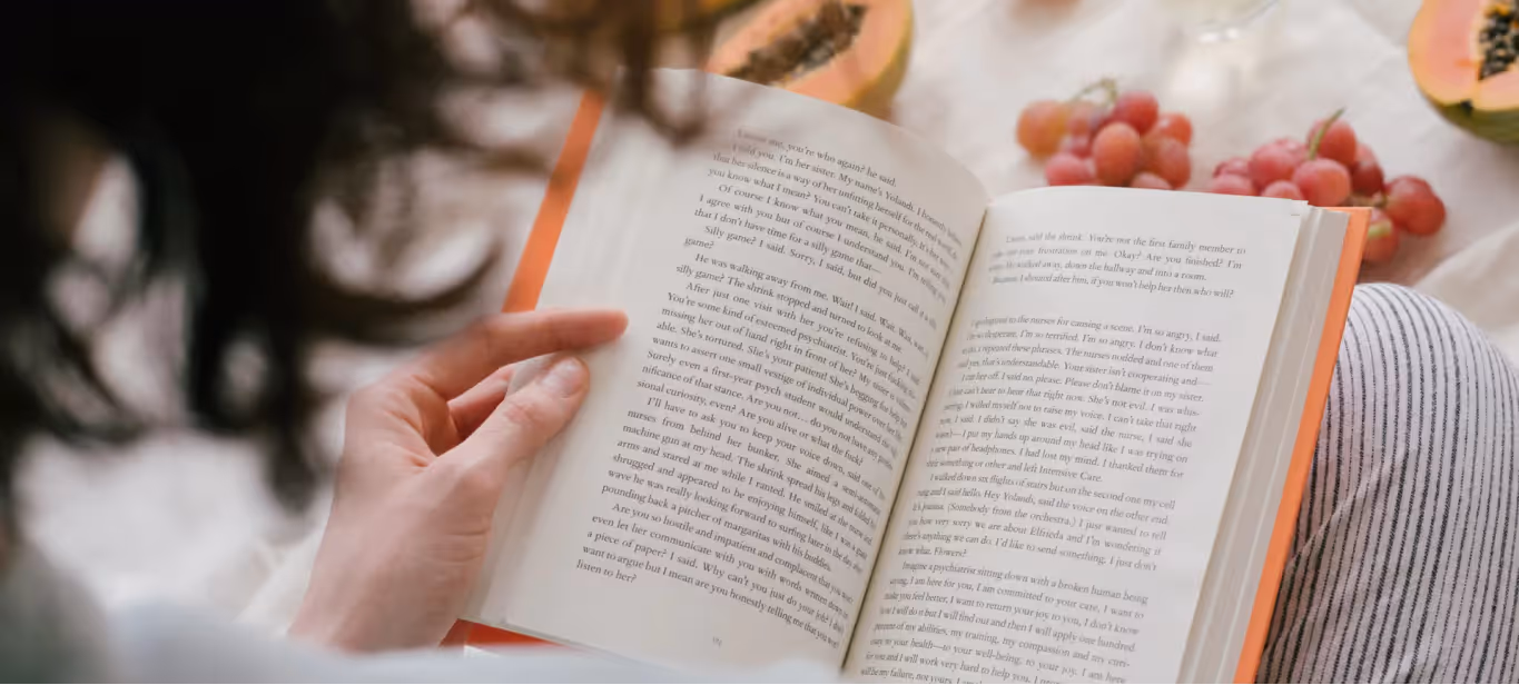 a person reading a book