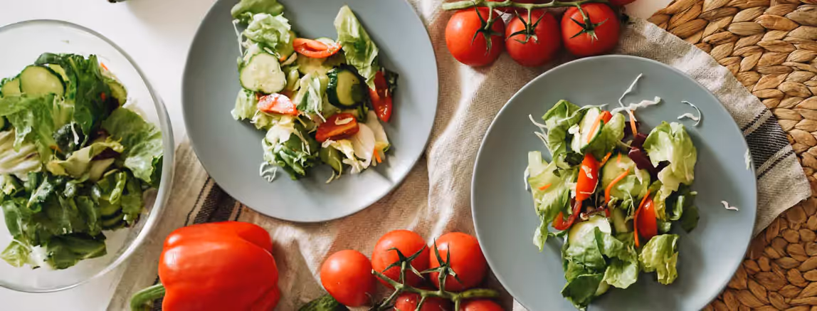 plates of different types of salads