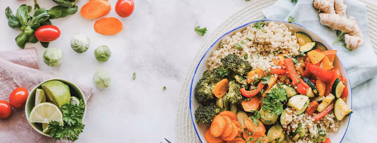 a plate of porridge and veggies