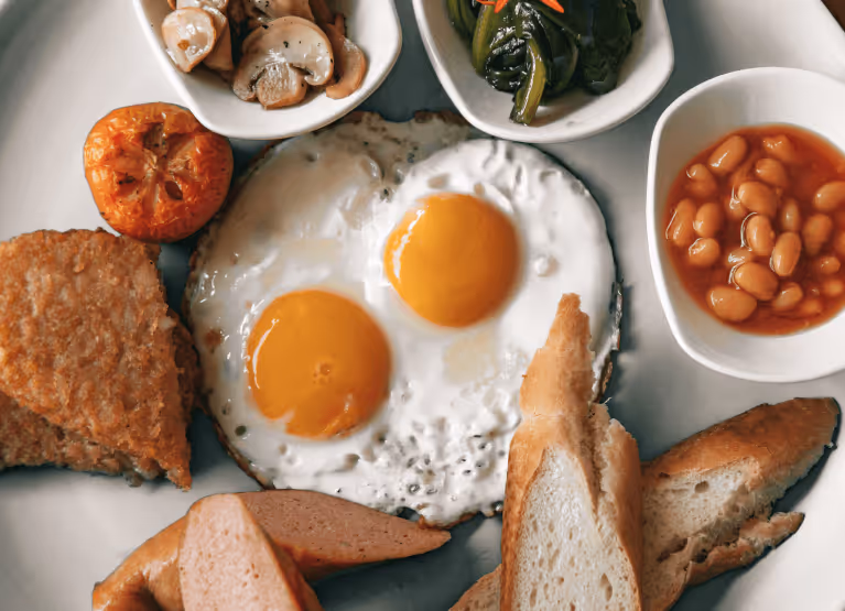 Fried eggs sunny side up