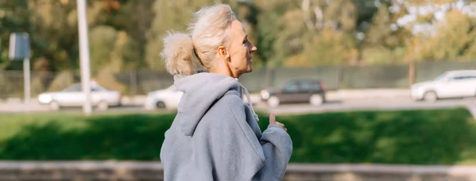 a person jogging outdoors