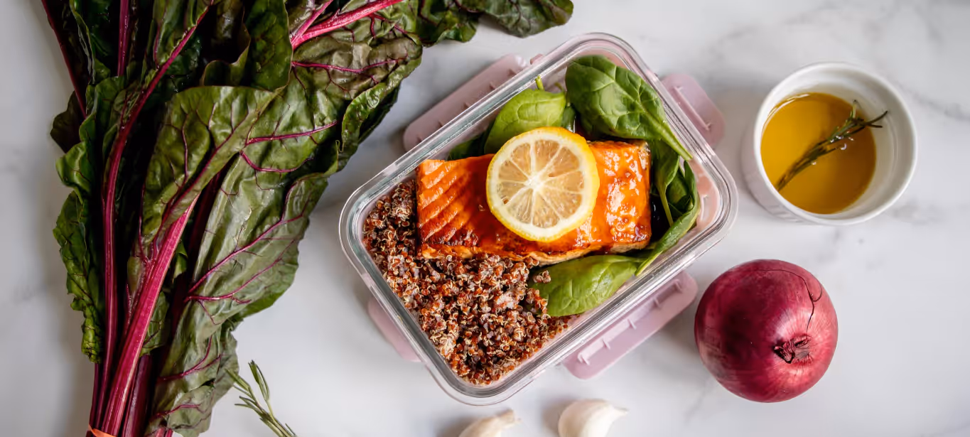 a salmon and quinoa bowl