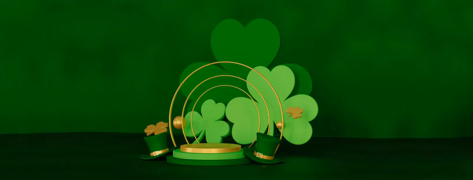 shamrocks and two leprechaun' hats