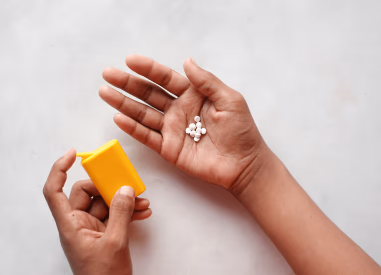 Person holding sugar free alternative