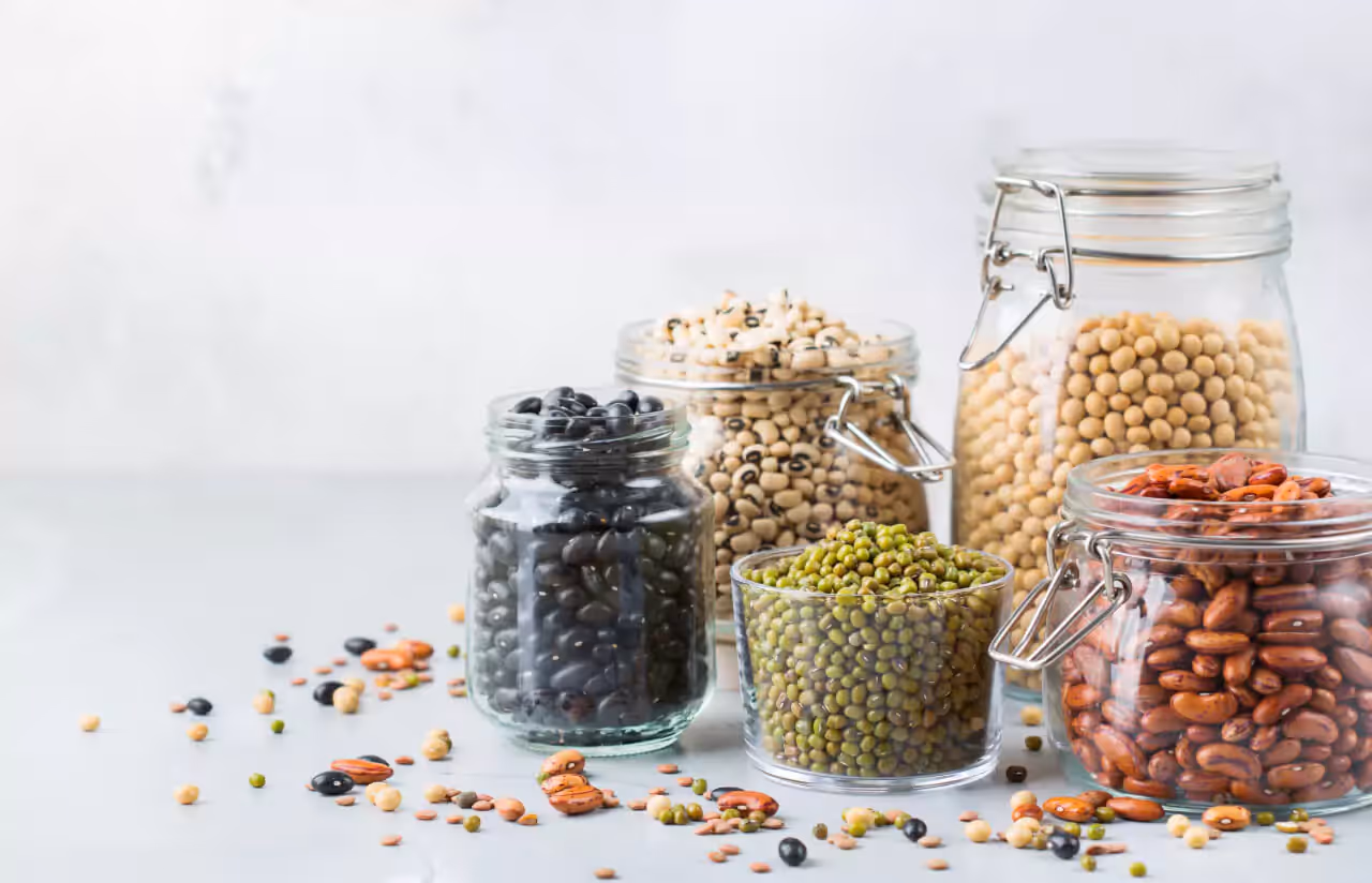jars with assorted beans