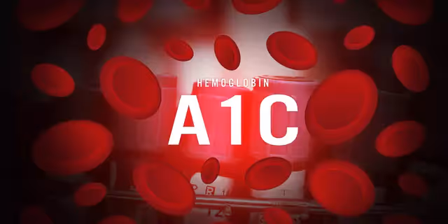 words "Haemoglobin A1c" among blood cells