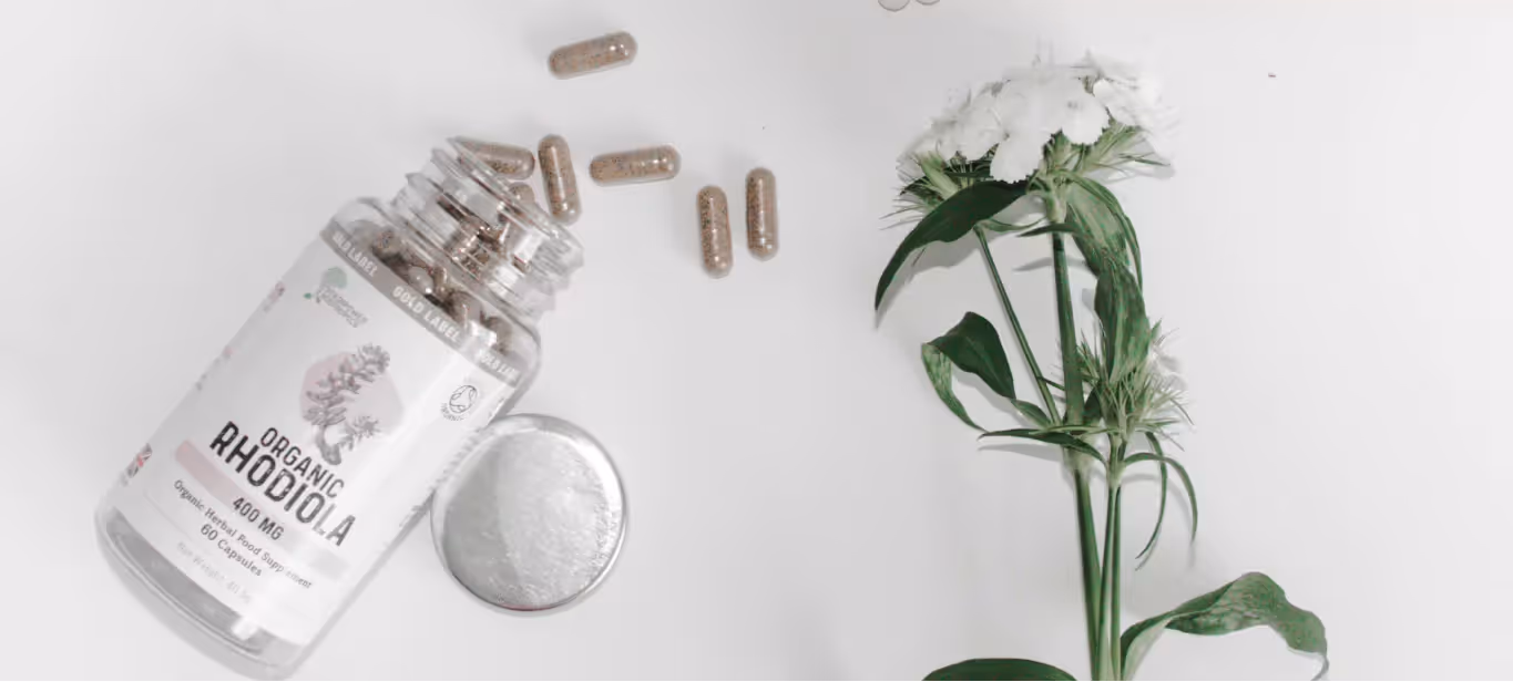 a bottle of adaptogen supplements