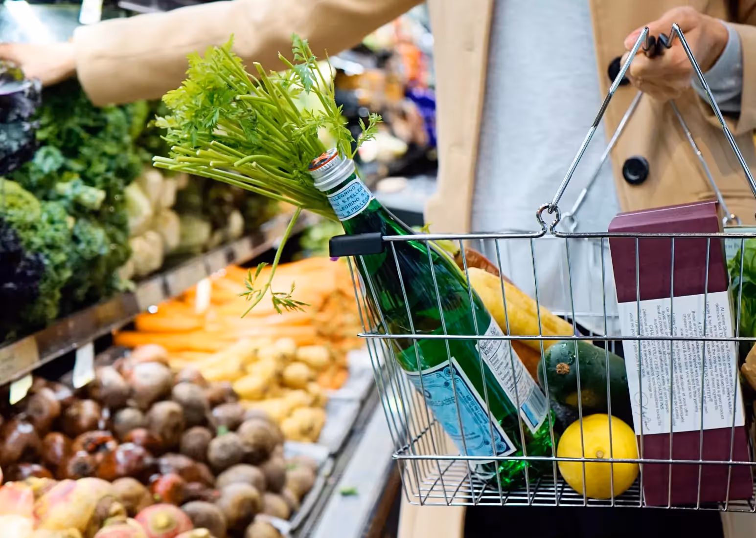 someone shopping at trader joe's