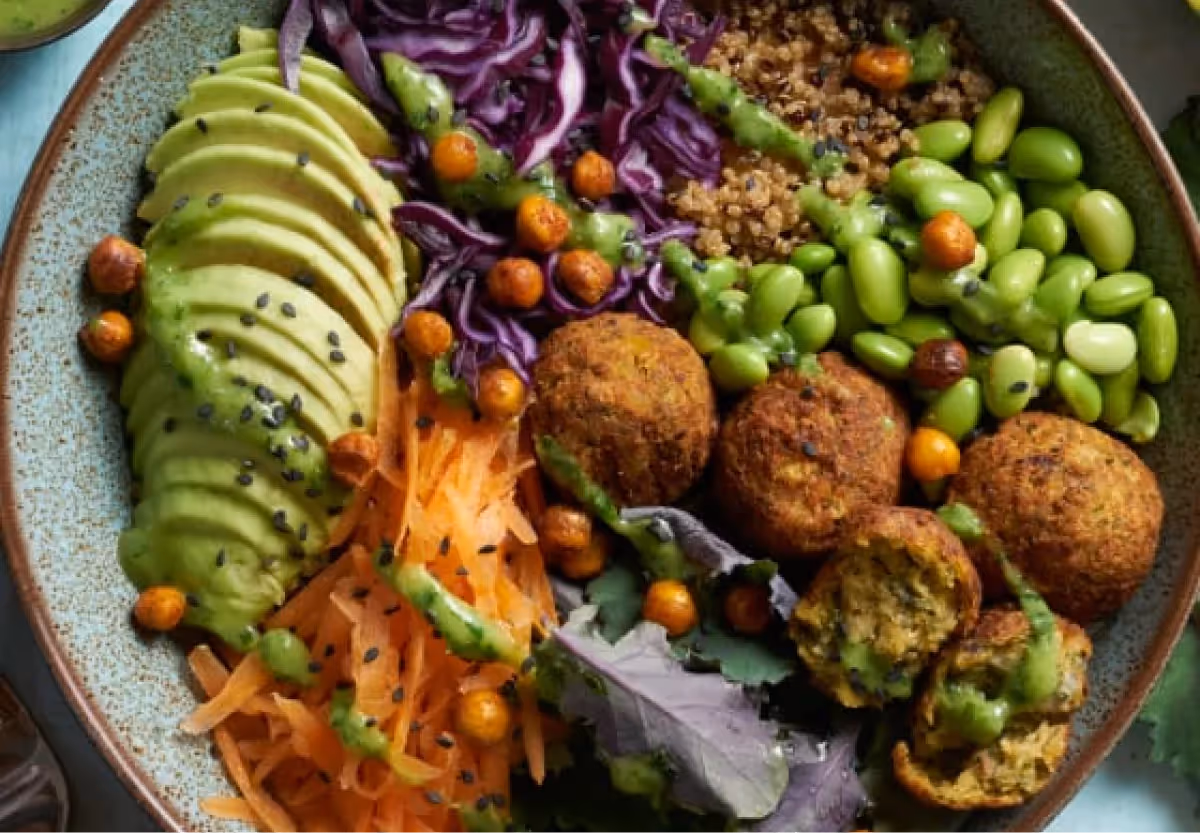 vegan falafel buddha bowl