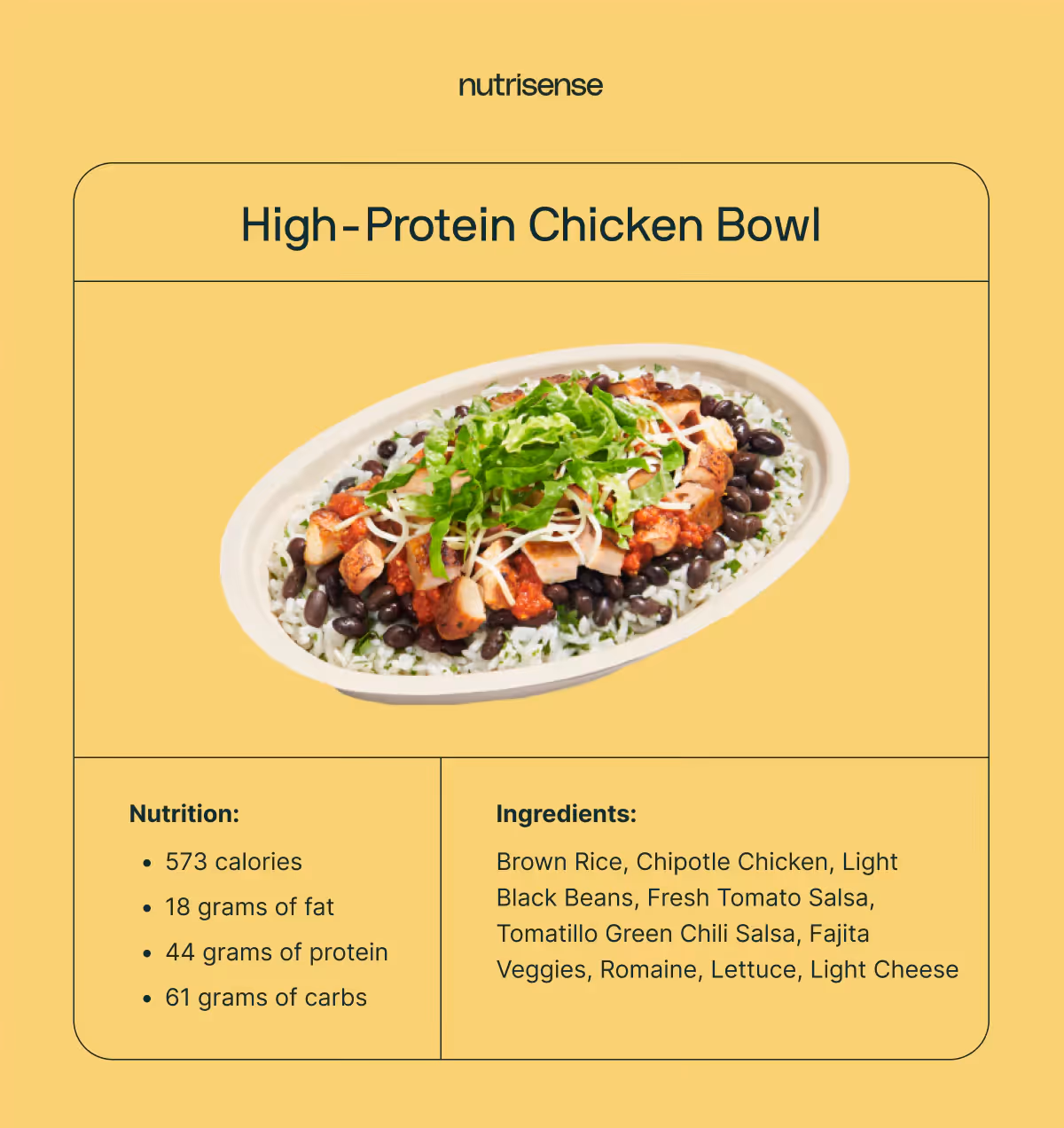 high protein chicken chipotle bowl