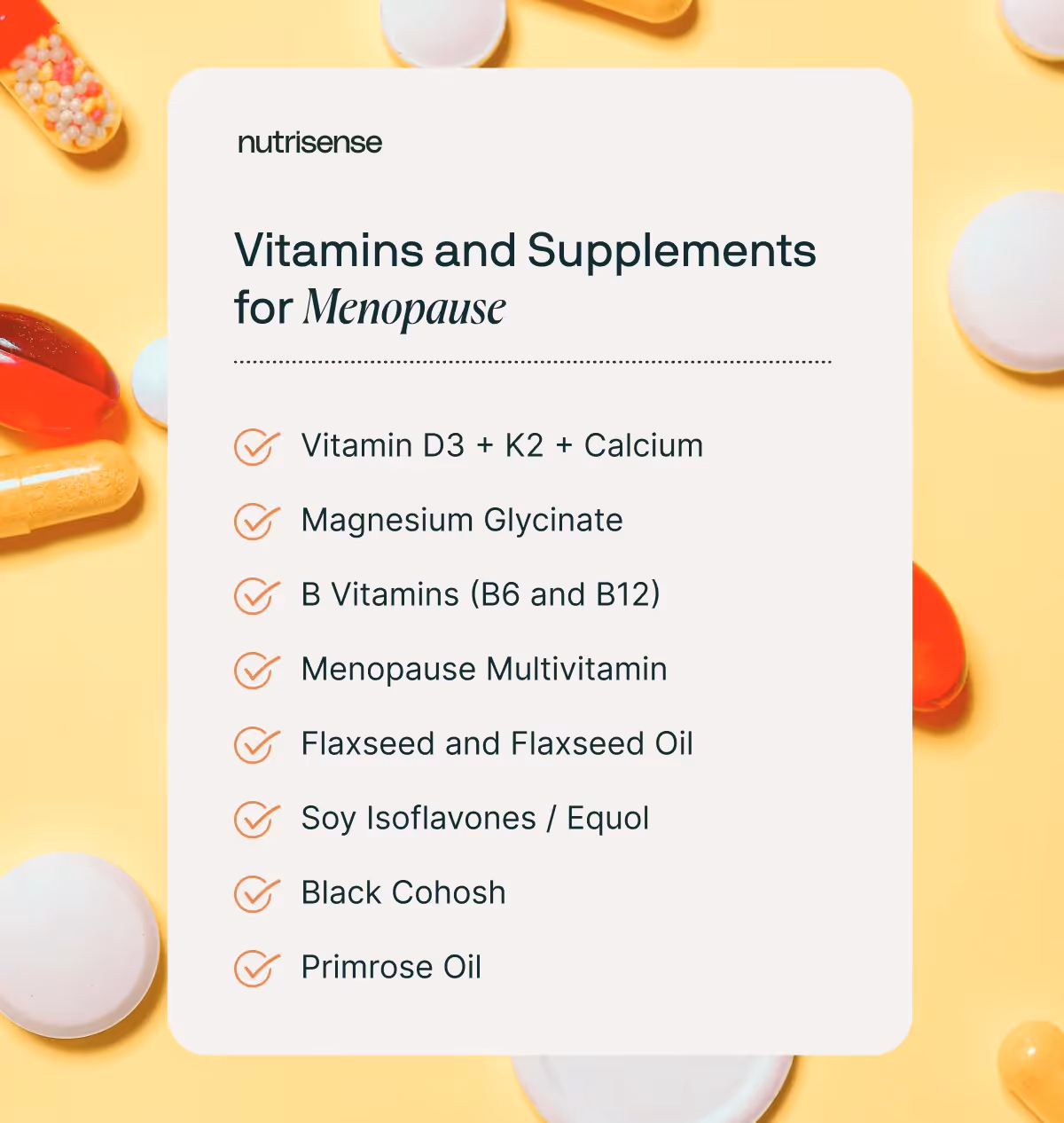 nutritionist recommendations for menopause supplements