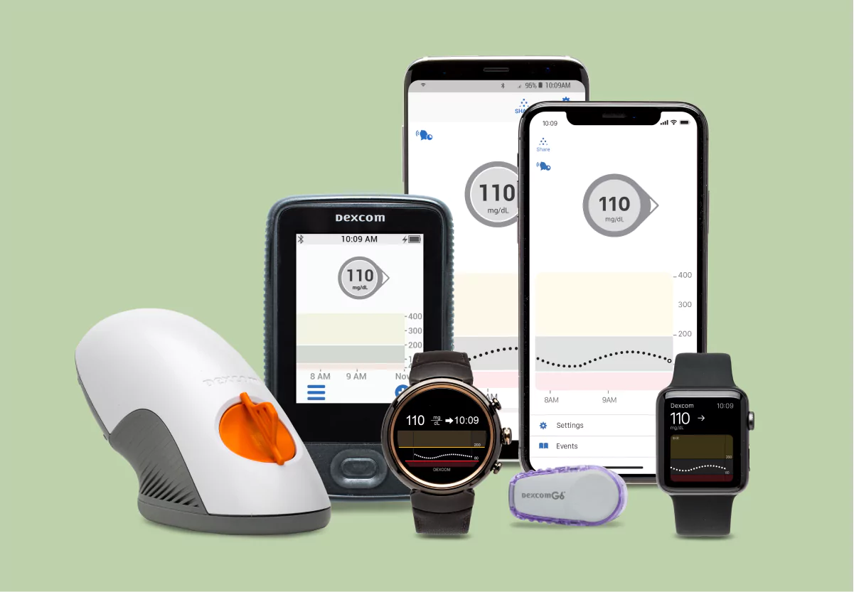 dexcom monitors and the dexcom app on a phone