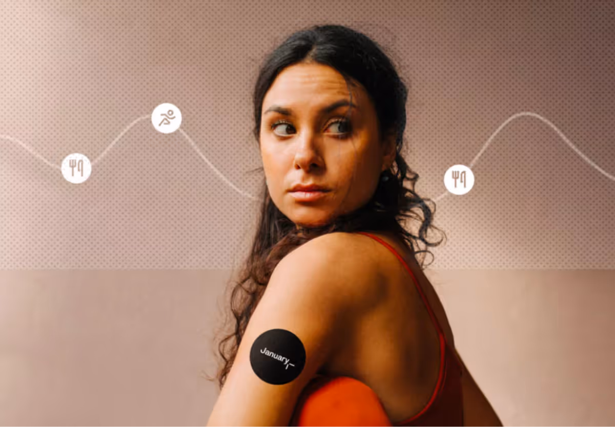 a woman with the January CGM