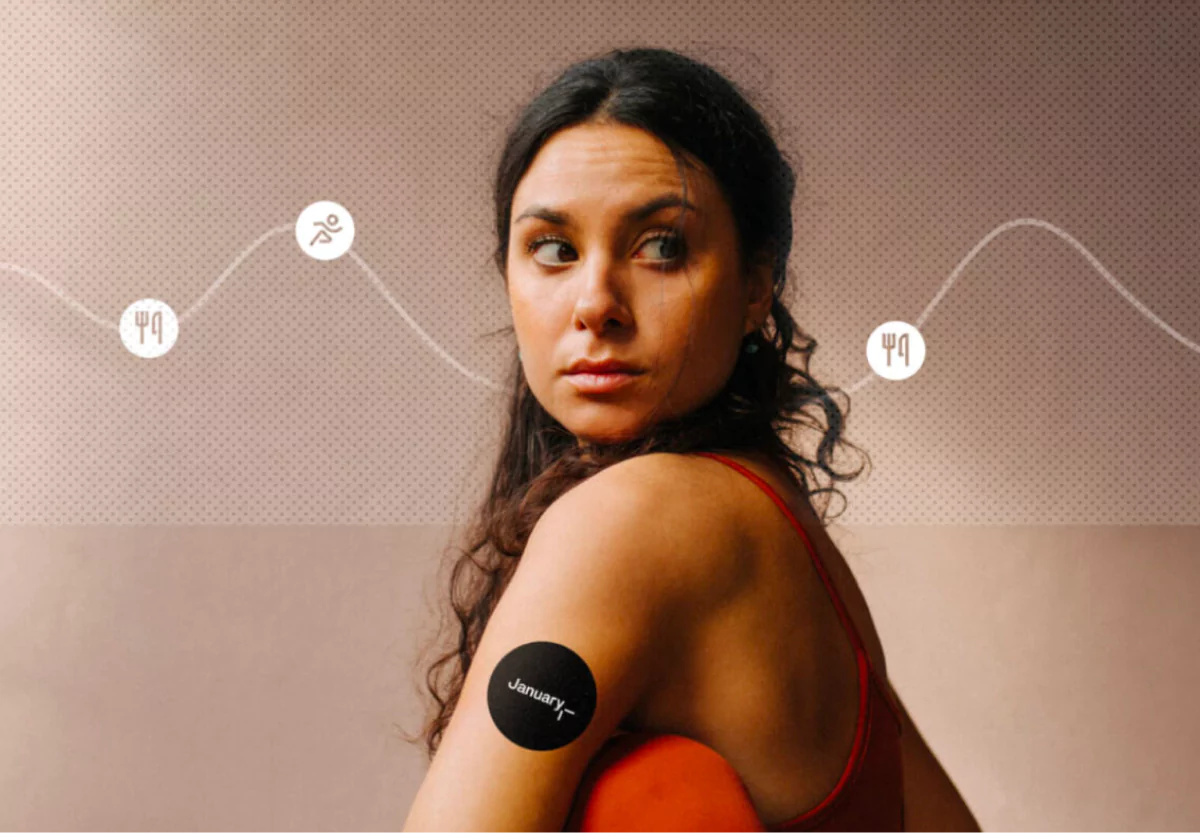 a woman with the January CGM