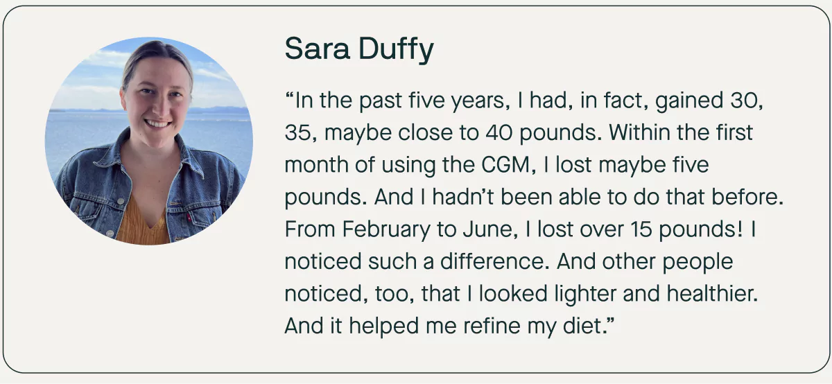 sara duffy nutrisense member story