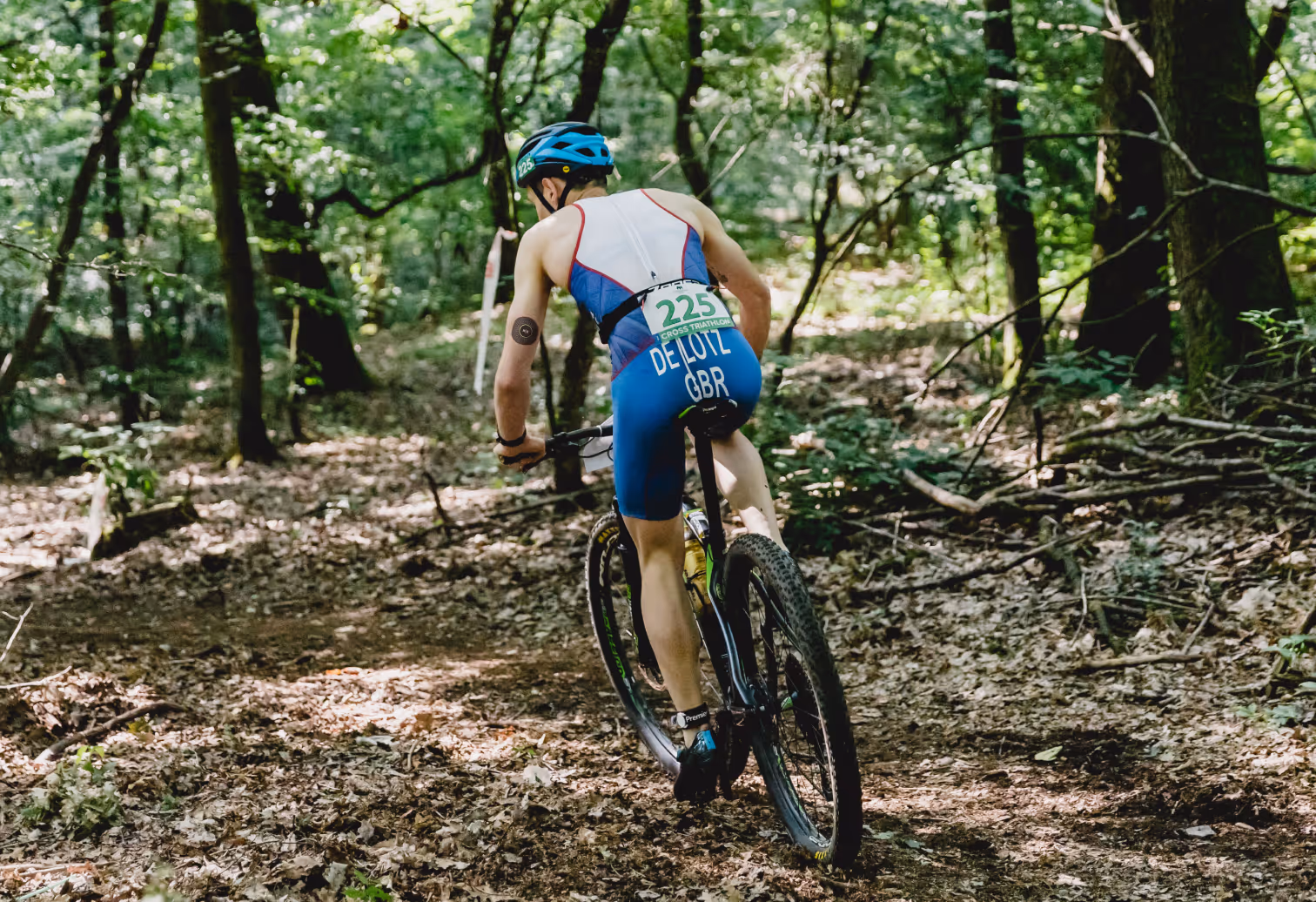 someone cycling with a CGM