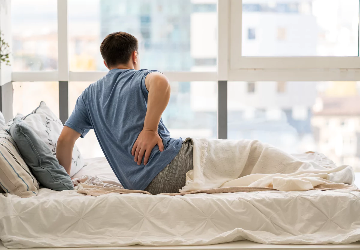 a man with back pain