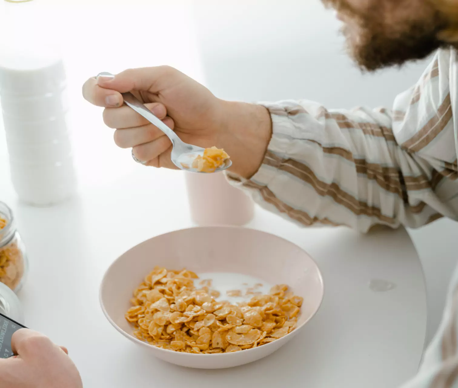 someone eating breakfast