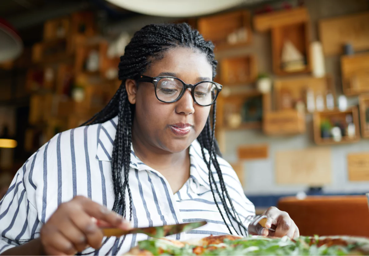 a girl about to eat her meal