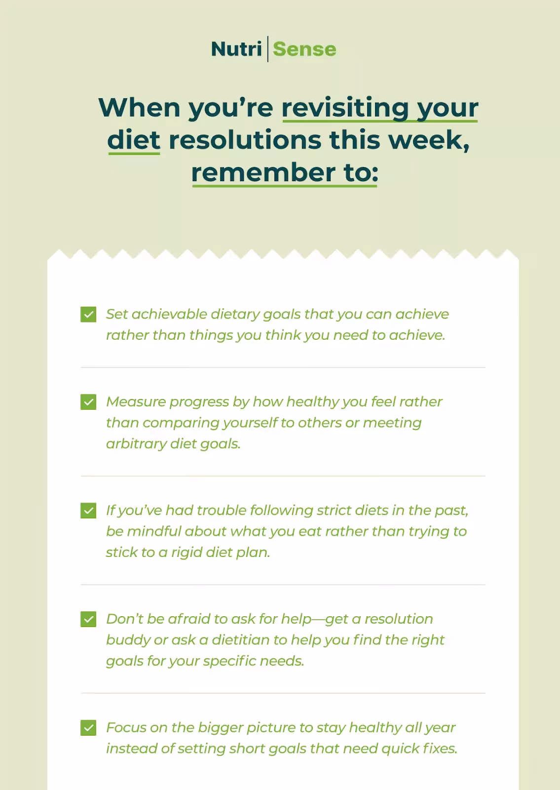 A list of Final Tips for revisiting your diet 