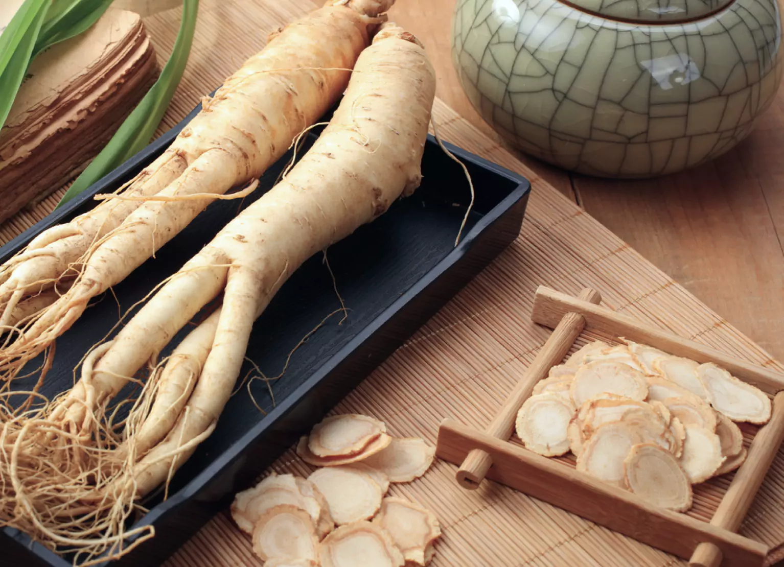 two ginseng on a plate