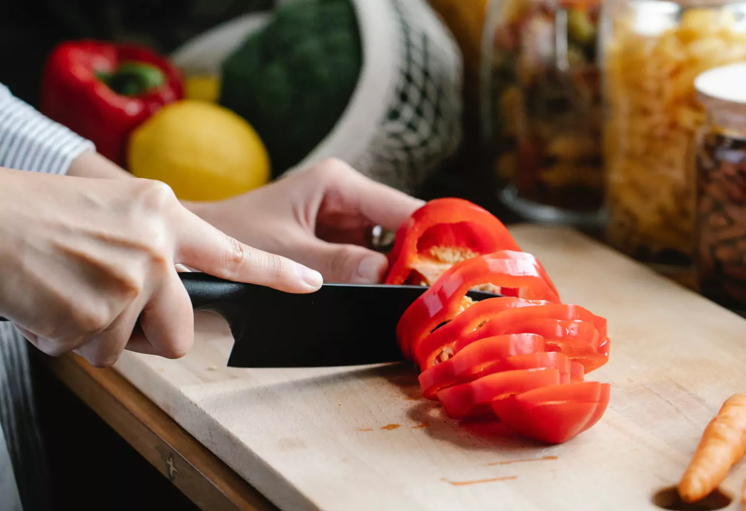 cut up bell pepper