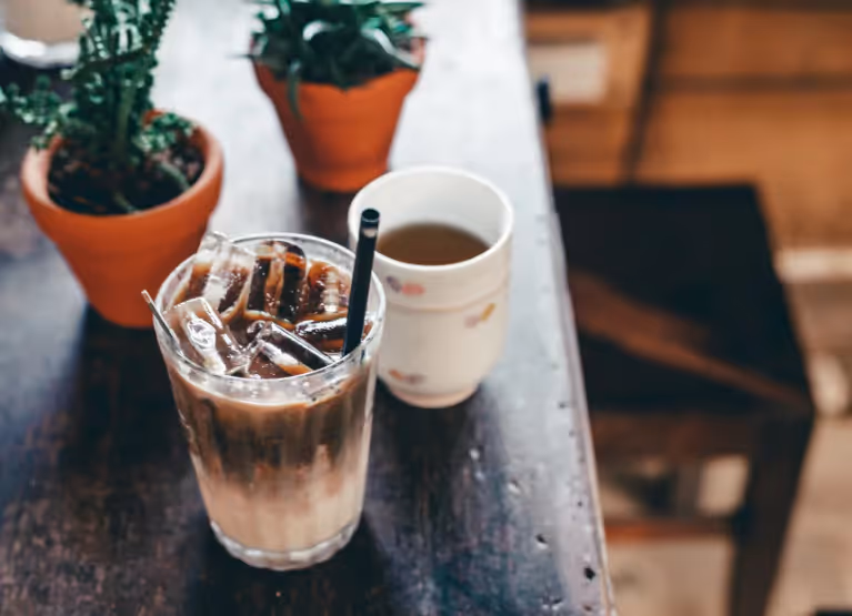 Glass of soda on a table