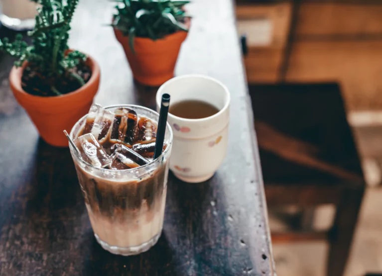 Glass of soda on a table
